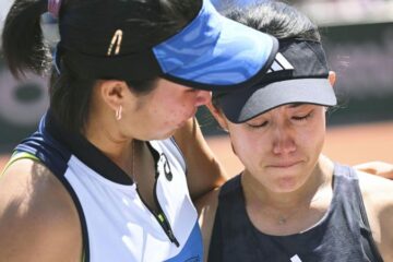 Tennis star Miyu Kato in tears as she struggles to answer questions about controversial disqualification | CNN