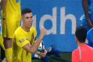 Cristiano Ronaldo makes angry gesture to referee after he upsets him - SUCH TV