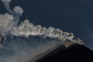 Watch rare pink volcanic vortex bubbles spew out of Italy's Mount Etna