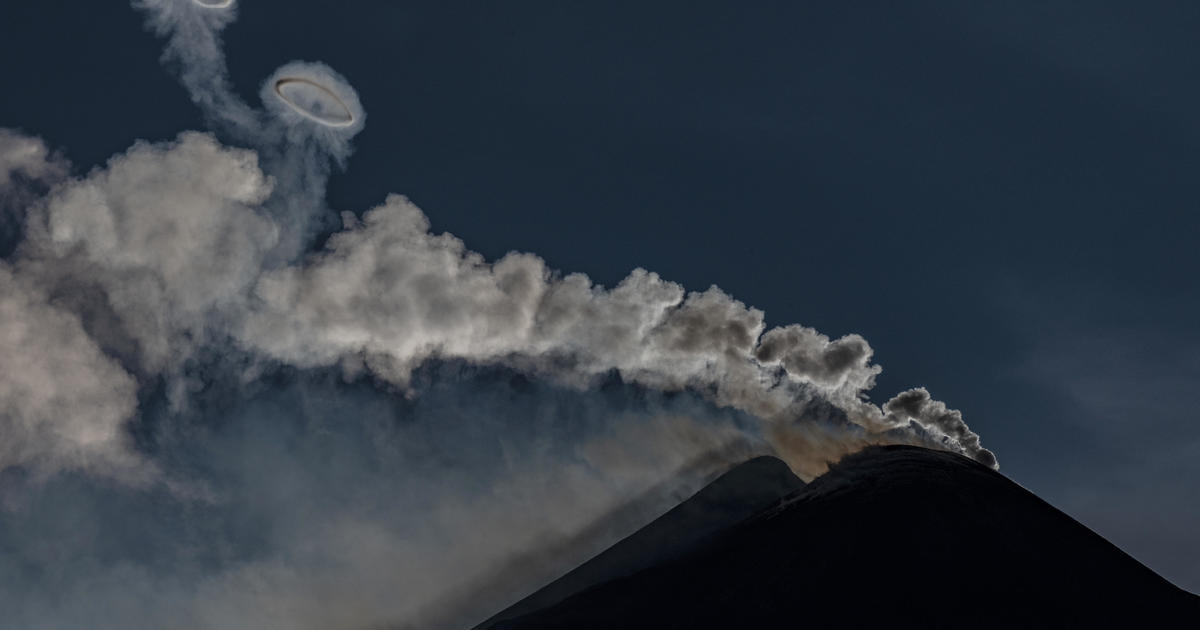 Watch rare pink volcanic vortex bubbles spew out of Italy's Mount Etna